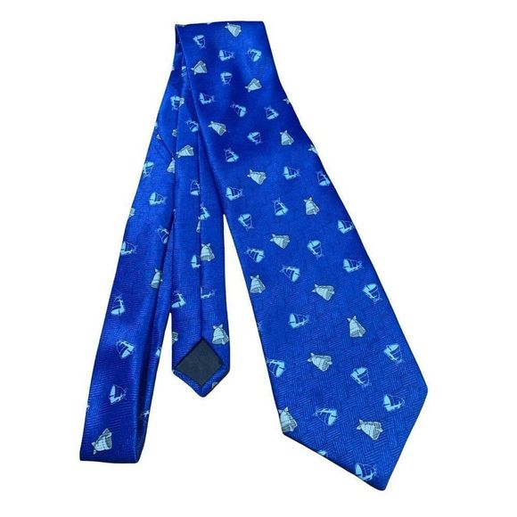 Ties in Disguise Blue Liberty Bell Print Polyester - Picture 2 of 5